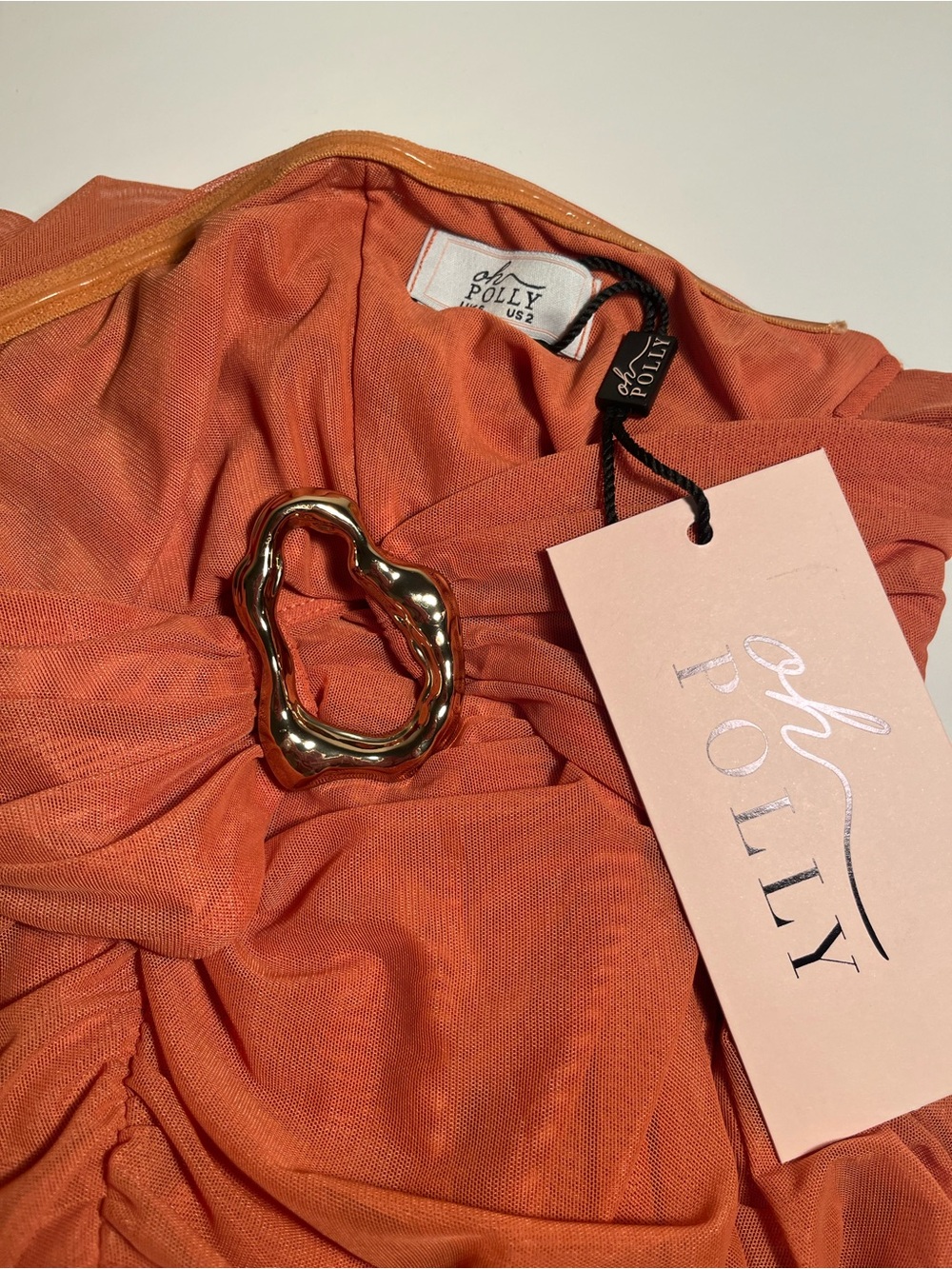 OH POLLY π strapless ( Gorgeous) burnt orange Summer Dress NWT size 2 ππ - Picture 2 of 6